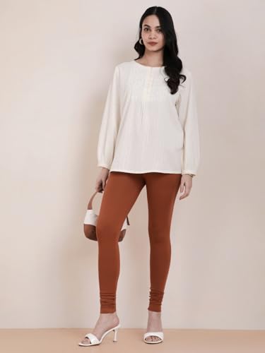 Image of TWIN BIRDS Tailored Cut and Classic Fit Super Stretchable Elastane Fabric Churidar Leggings for Women