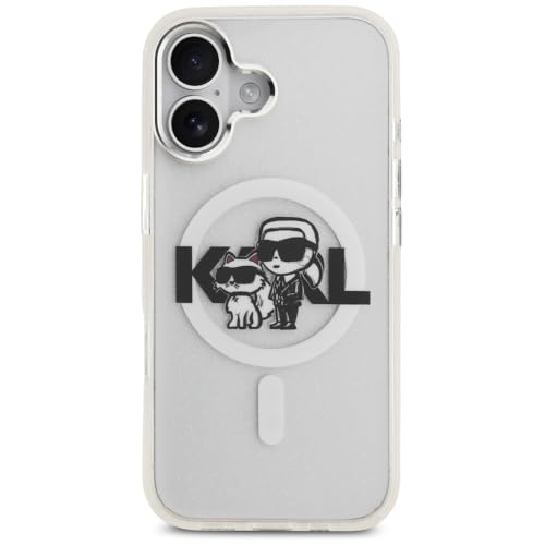 Coque iPhone 17 MagSafe Karl Lagerfeld transparente à paillettes Karl & Choupette - 3