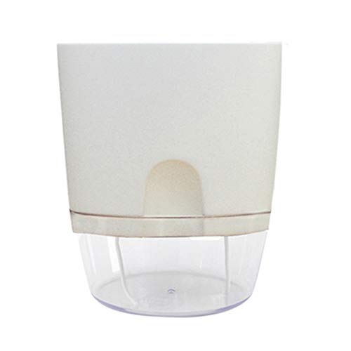 dedepeng – Maceta de riego propio, hecha a mano, 2 capas, sistema de autorriego de la maceta, con depósito de agua, decoración para jardín de casa, maceta redonda