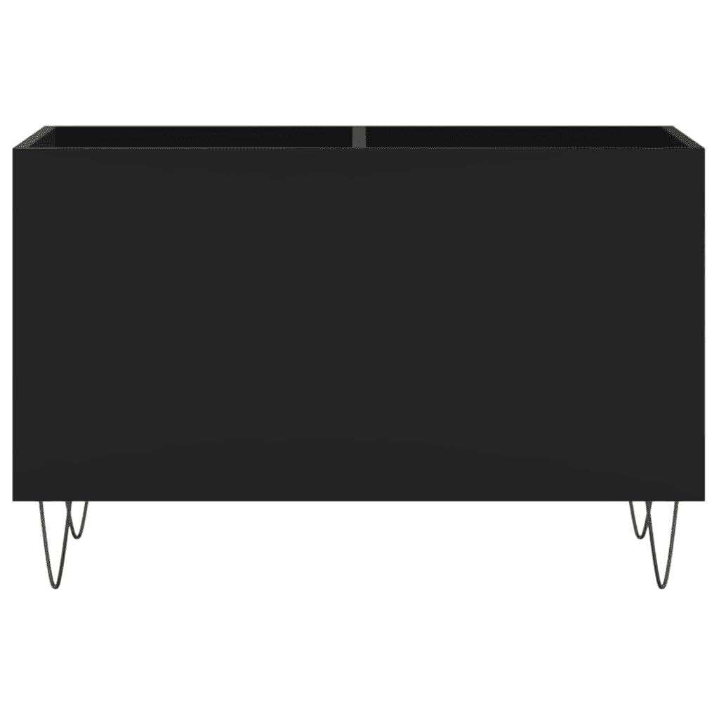 Helloshop26 Armadietto a dischi pratico industriale 74,5 x 38 x 48 cm con spazio di archiviazione in legno, nero 02_0049129