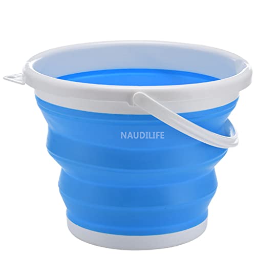 NAUDILIFE Seau pliable en plastique avec poignée 10 l Bleu