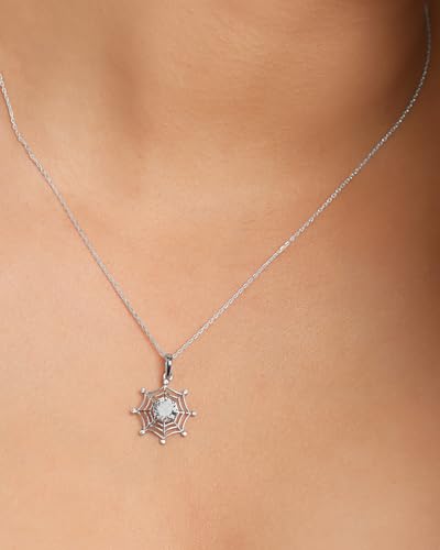 Image of Clara 925 Silver Solitaire Pendant Necklace with Chain for Women & Girls