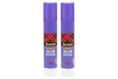 Image of Scotch Purple Glue Stick 6108-2N - .28 Ounce, Acid-Free, Non-Toxic, Dries Clear, Ideal for Paper and Fabric Projects, 2-Pack