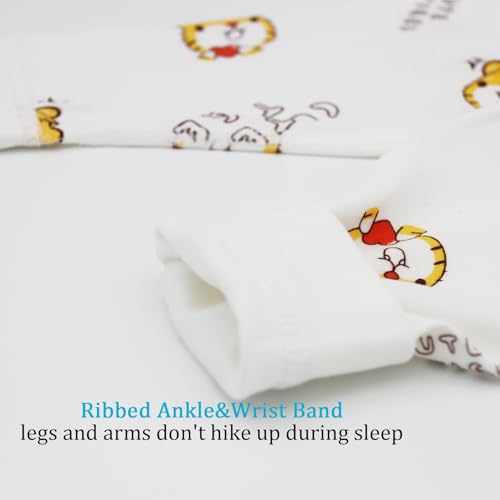 Image of 100% Organic Cotton Baby Boys Girls Pajamas Set Long Sleeve Sleepwear(3M-6T)
