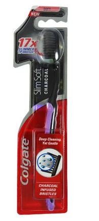 Image of Colgate Slim Soft Charcoal Black Toothbrush (Pack of 2)