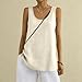 Womens Tank Tops Fashion Textured Floral Tank Top Casual Loose Fit Sleeveless Loose Fit Casual Blouse Vacation Outfits Beige