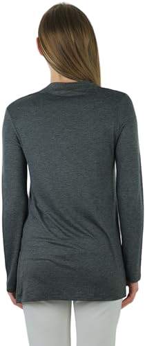 Image of ToBeInStyle Womens Open Front Long Sleeve Lightweight Asymmetrical Draped Cardigan with Side Pockets