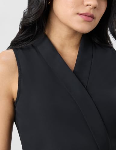 Image of Symbol Premium Women's Polyester Solid Sleeveless Wrap Top (Regular Fit | Desk-to-Dinner) (Available in Plus Sizes)