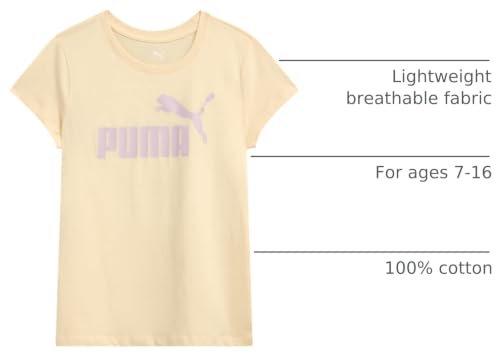 Image of PUMA Girls T-Shirt - Core Logo T-Shirt for Girls - Basic Athletic Crewneck Short Sleeve Tee (7-16)