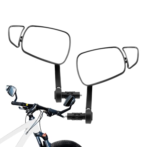 Espejo retrovisor para bicicleta con lente ajustable de ángulo amplio para scooter y carretera