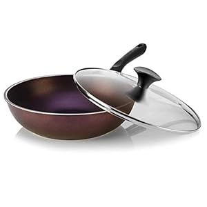 TECHEF – Art Pan Collection Wok/Stir-Fry Pan, Coated 5 times with Teflon Select Non-Stick Coating (PFOA Free) – Made in Korea (12 IN with Lid)