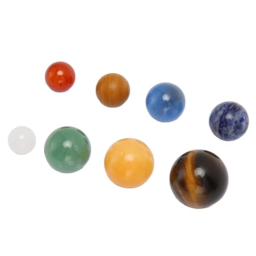Generic Solar Finamente Pulido, Planetas, Bolas de Estrés de Piedra de Cristal para Niños, Meditación, Equilibrio de Chakras, 8 Uds., Modelos Espaciales