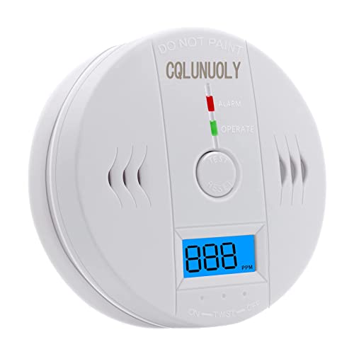 Cqlunuoly Carbon Monoxide Detectors Co Detector Digital Display Battery Powered Portable RV Carbon Monoxide Detector for Travel with UL2034