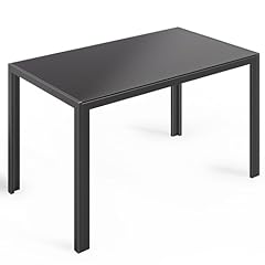 Bealife Tavolo da pranzo in vetro temperato, 120 x 70 x 75 cm, moderno tavolo da cucina con struttura in metallo, antigraffio e resistente al calore, per cucina, soggiorno, sala da pranzo o angolo