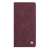 Funda para iPhone 12 Pro Max, caramelos de piel sintética con función atril para tarjetas de protección total compatible con iPhone 12 Pro Max,vino tinto