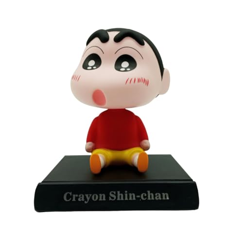 Image of Super Hero Shin- chan 4 Action Figure Limited Edition Bobblehead with Mobile Holder for Car Dashboard, Office Desk & Study Table, Rubber