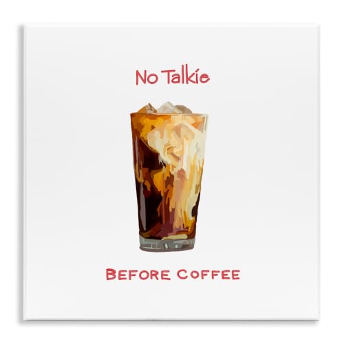 'No Talkie Before Coffee Casual Kitchen Milk'| Wall Plaque Art