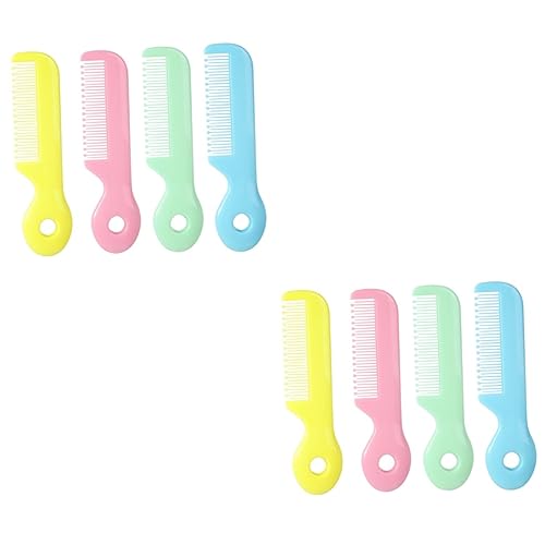 FOMIYES Lot De 2 Peignes À Dents Rondes Pour Nouveau-né En Abs Doux Bords Arrondis Vert Et Jaune 4 Pièces X 2