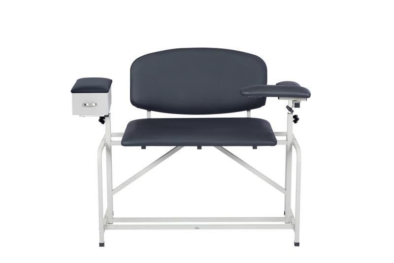 VivaComfort Black Bariatric Extra-Tall Blood Drawing Chair, Phlebotomy Bariatric Chair with Arms