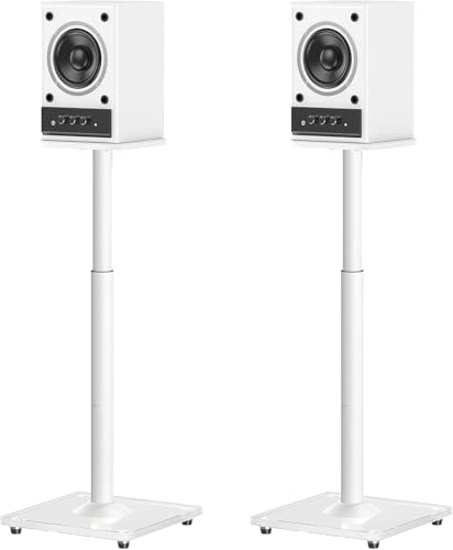 ELIVED Universal Speaker Stands Height Adjustable 28'-37.4', Bookshelf Speaker Stand Pair for...