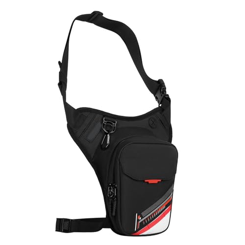 Domary Bolsa para Pierna de Motocicleta, Riñonera con Agua, Tiras Reflectantes de Gran Capacidad para Hombres, Artículos Básicos Viaje Montar (20 * 15 * 8)