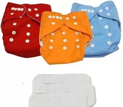 Baby Washable Reusable Adjustable Cloth Diaper | Freesize Pocket Nappy with Soft Absorbent Insert Multi5 3-image-19