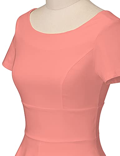 Image of GownTown Women's 1950s Vintage Dresses Short Sleeves Cocktail Stretchy Party Dresses with Pocket
