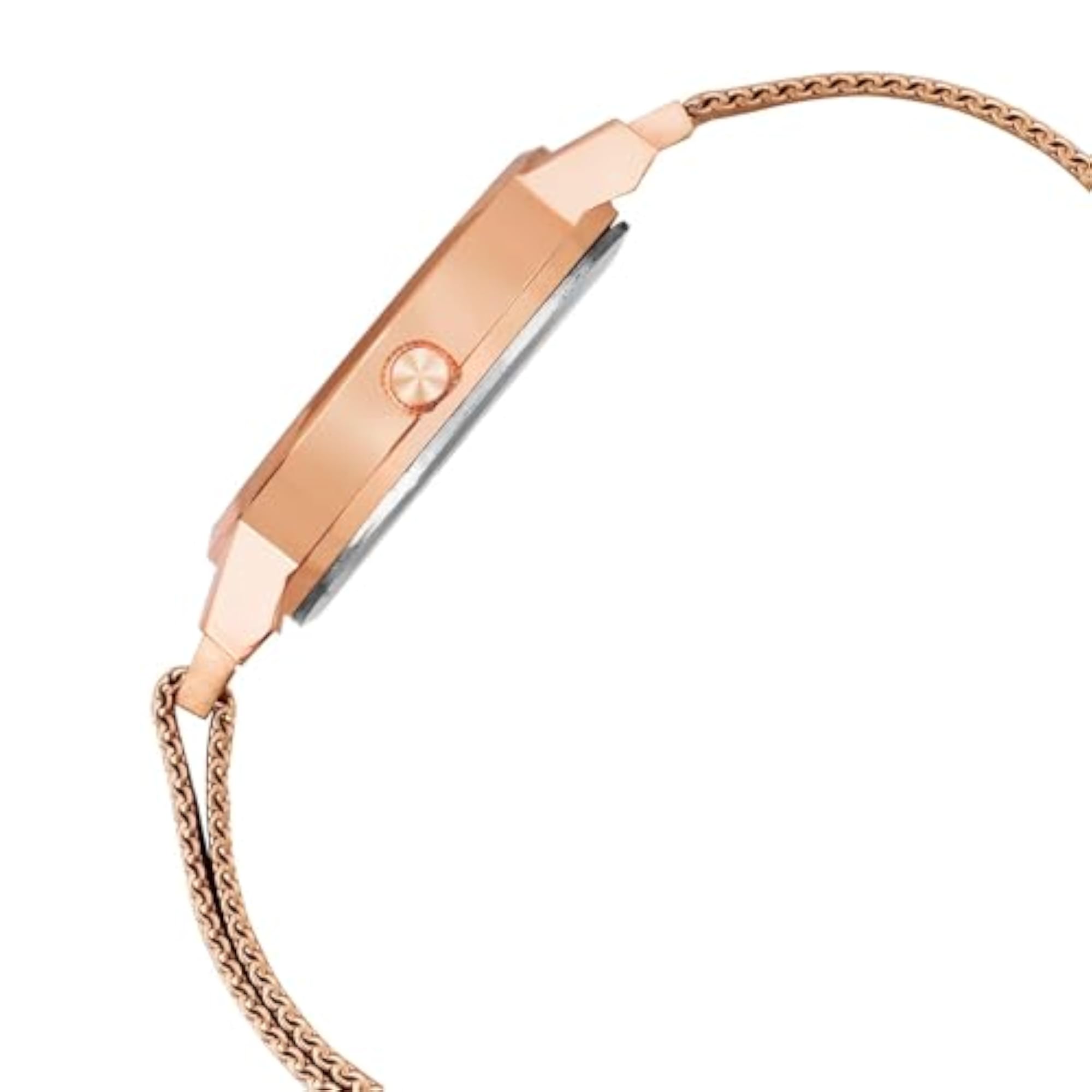 Women's Rose Gold Color Mesh Chain Analog Wrist Watch