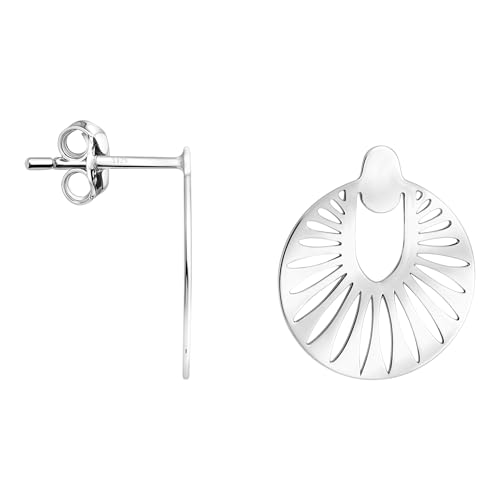 SOFIA MILANI - Pendientes para Mujeres en Plata de Ley 925 - Pendiente de Botón de Círculo Flor de Sol - E3011