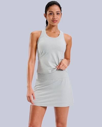 Image of SANTINY 13.5 inch /15 inch Tennis Skirt with 2 Pockets | A Line, High Waisted, Mini Length, Casual, Athletic, Golf, Skorts for Women