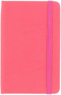 A6 Notebook - Pink Small Pocket Notepad Classic - Lined PU Leather - Date Diary Organiser to do List