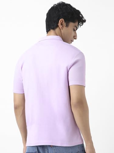 Image of Urbano Fashion Men's Textured Regular Fit Half Sleeve Cotton Polo T-Shirt