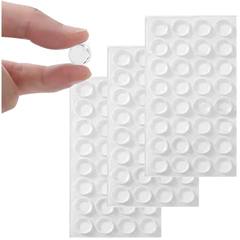 Furnigear Cabinet Bumpers Soft Self-Adhesive Clear Rubber Bumper- Cabinet Door pumpers dots Clear Cabinet stoppers Furniture Noise Reducing Silicone Rubber Bumper Extremely Durable(96Pcs) Cover