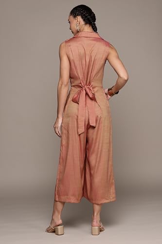 Image of Aarke Ritu Kumar Rust Printed Jumpsuit