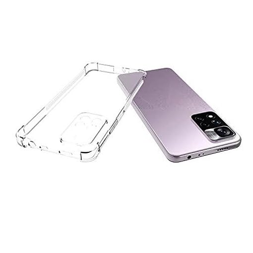 Image of BOXXO Flexible Back Cover for Mi Redmi Note 11T 5G | Back Cover Transparent Clear Shockproof Case Four Corner Protection | Slim Protective Mobile Phone Cover for Mi Redmi Note 11T 5G