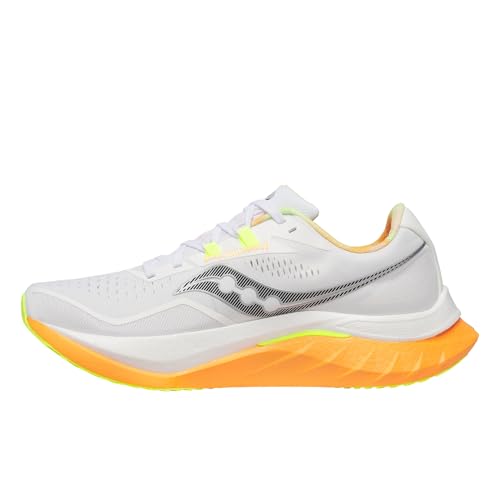 Saucony Men's Endorphin Speed 4 Sneaker, White/Peel, 9.5