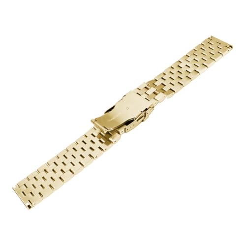 Image of Brushed Metal Watch Bands for Men Women Solid Stainless Steel Watch Band 18 /20 /22 /24 /26mm Watch Bracelet Strap Deployment Double Lock Deployment Buckle Black Silver Blue Gold