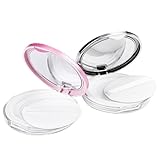 CVNRCLP 2 Pack Refillable Empty Loose Powder Containers with Mirror and Powder Puff – Portable Compact Case for Women & Girls – Ideal for Travel & Makeup Touch-Ups