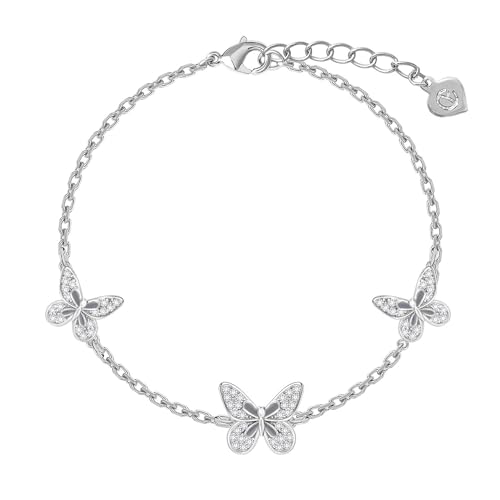 Butterfly Evil Eye Bracelets for Women Girls 18K Gold Plated with Cubic Zirconia Jewelry Gifts for Woman Wife Her Girlfriend Teens2