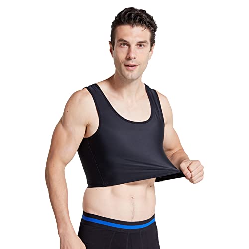 BaronHong Men Hide Gynecomastia Pullover Chest Binder Compression Slimming Undershirt Male Corset Tank Tops2