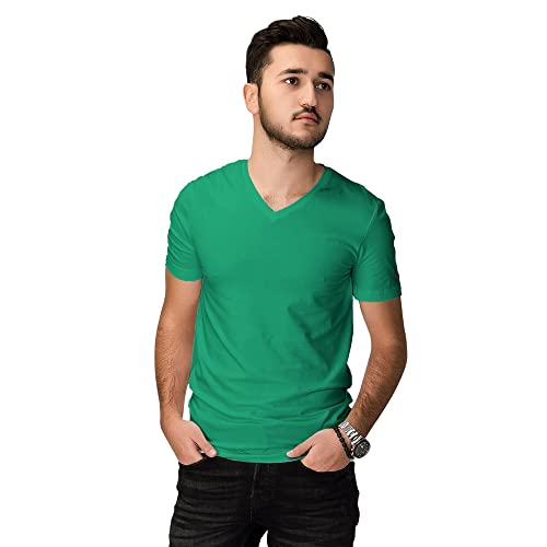 Camiseta Basic Cotton Gola V - Polo Match (G, Verde)