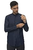 combinar camisa vaquera oscura hombre Camisa informal de cuello coreano con cierre de bola.