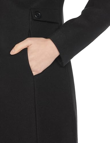 Image of Qube By Fort Collins Women's Semi-Long Tweed Coat with Knitted Finish - Elegant Winter Outerwear for Casual and Formal Looks