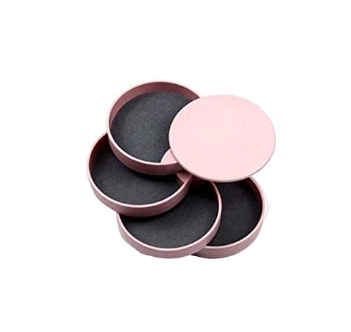 kamuavni Jewelry Organizer,Round Jewelry Box Necklace Holder for Women, Jewelry Storage Box 4-Layer Rotatable Jewelry Accessory Storage Tray with Lid for Rings/Earrings/Bracelets,pink