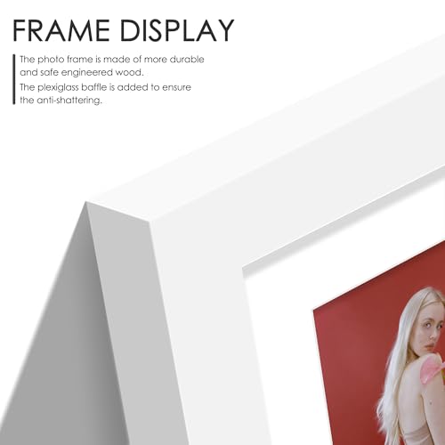 Image of DUENPY 16x38 Collage Picture Frame 4x6 Collage Frame Displays twenty 4x6 inch Photos Available Horizontal Wall Mounting Display and Vertical White