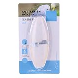 JINGLING Sepiaschalen Papageien Kauspielzeug, 11cm Sepia Schalen mit Metallhalter, Natürliche Kalzium u. Mineralversorgung, für Vögel Reptilien Bartagamen und Schnecken