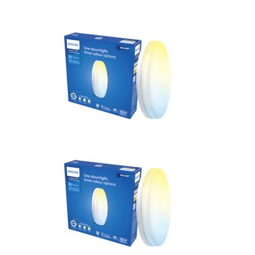 Image of PHILIPS 12W 3in1 AstraGlow Round Surface LED Panel Light | Slim Modern Design | Energy Efficient Ceiling Light for Home & Office - White | Pack of 2