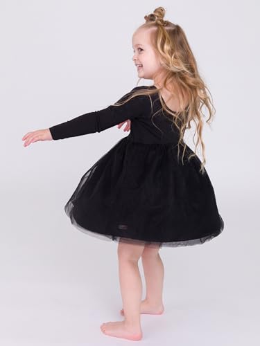 RuffleButts Baby/Toddler Girls Long Sleeve Tulle Twirl Dress4