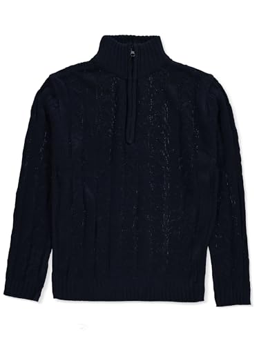 Pink Angel Sezzit Boys' Cable Knit Quarter Zip Sweater - Navy, 3t