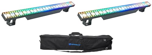 Rockville Bundle: 2 Rockville Pixel Hybrid Bar Battery Light Strips Linear Wash/Strobe/Blinder+Bag (3 Items)